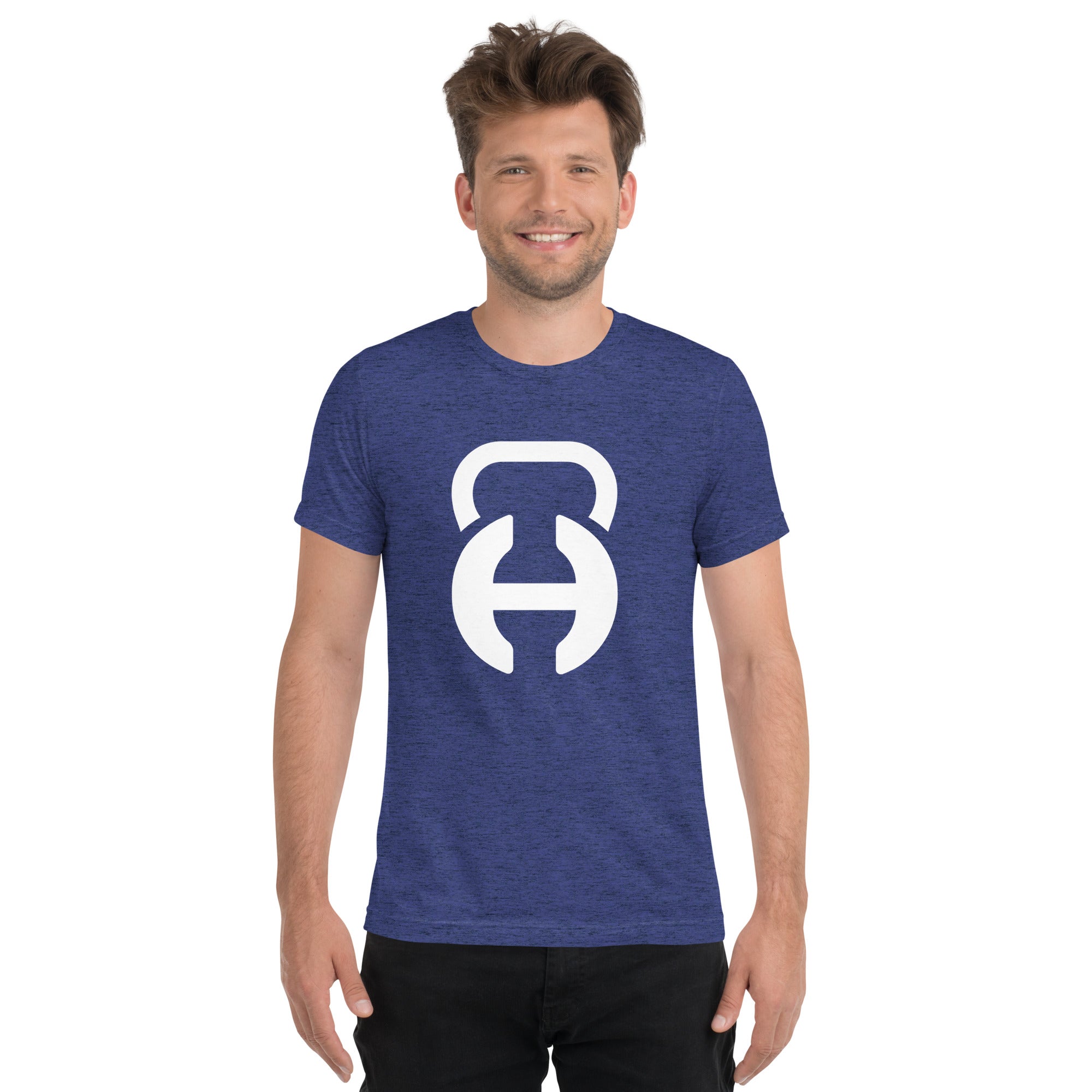 Blue/White Logo Unisex Tri-Blend T-Shirt