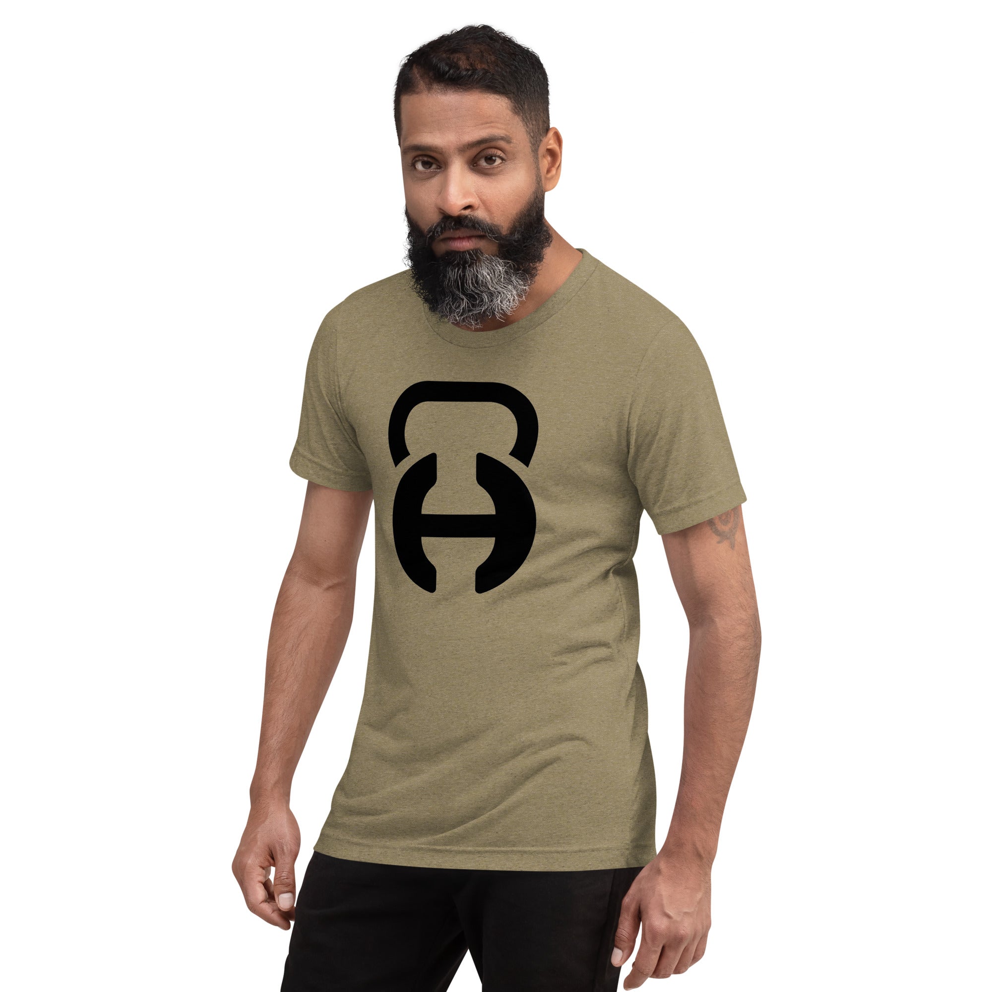 Army Green/Black Logo Unisex Tri-Blend T-Shirt
