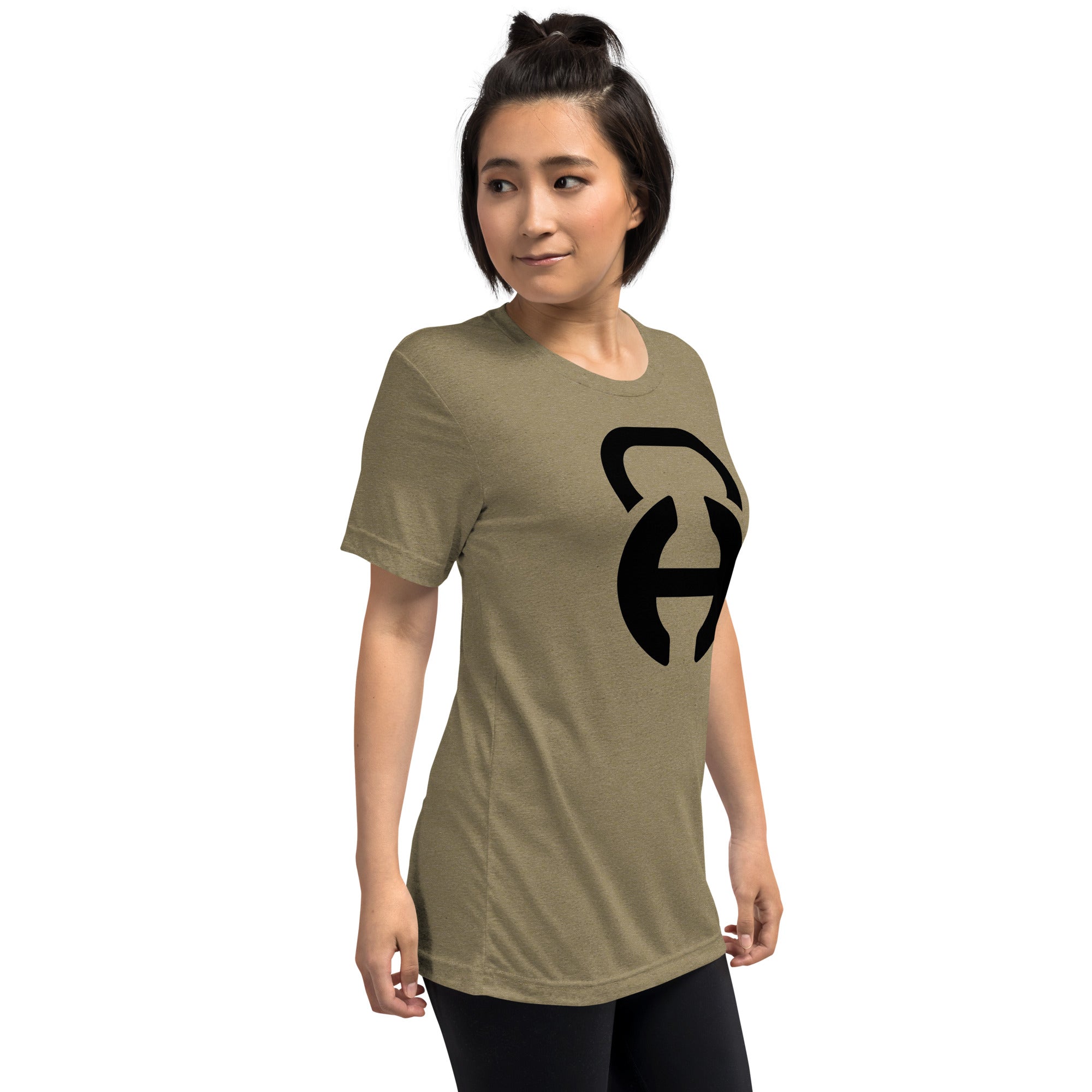 Army Green/Black Logo Unisex Tri-Blend T-Shirt