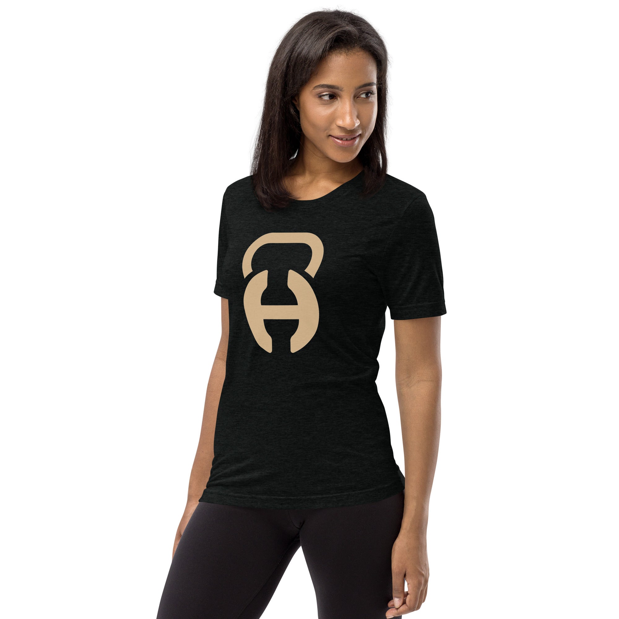 Black/Tan Logo Unisex Tri-Blend T-Shirt