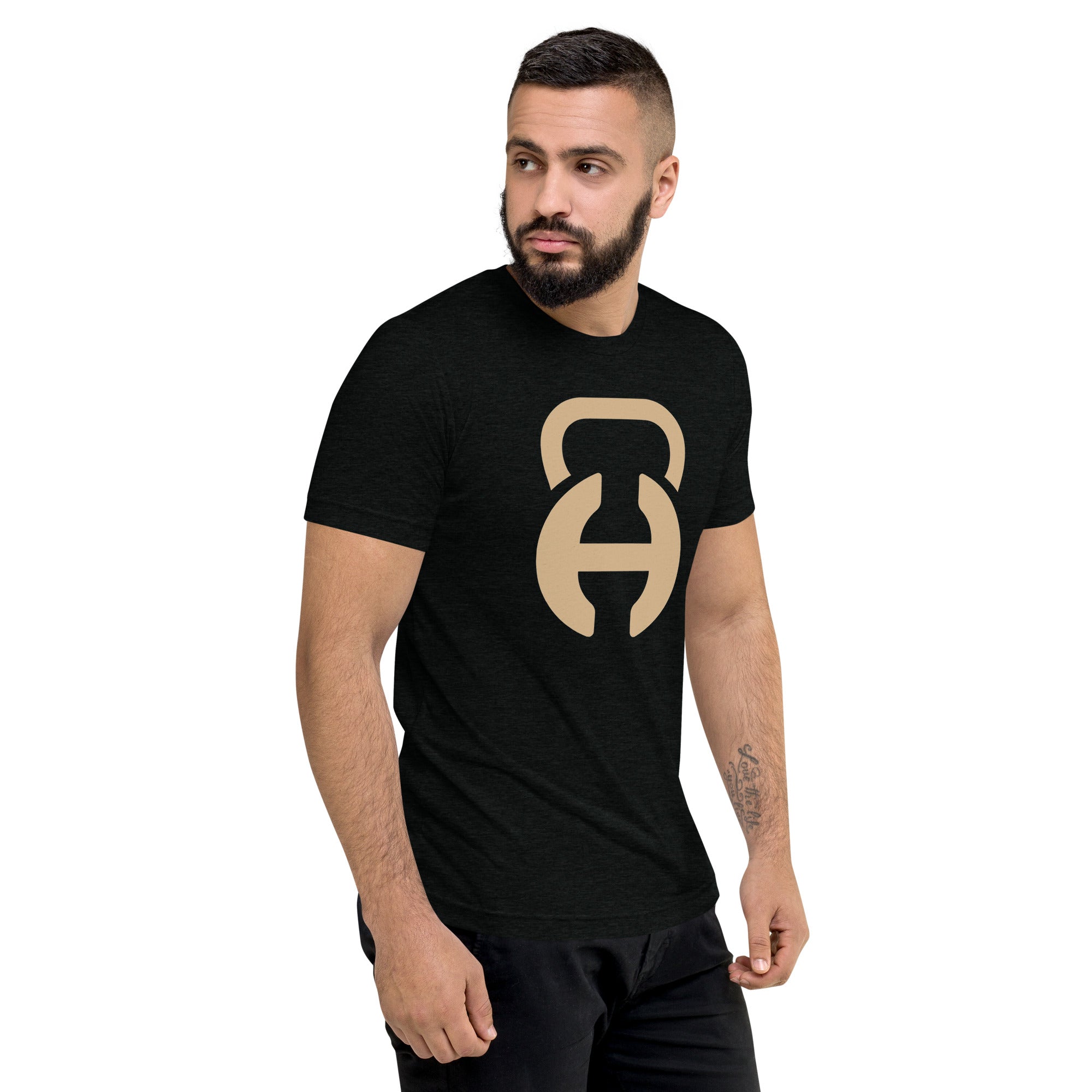 Black/Tan Logo Unisex Tri-Blend T-Shirt