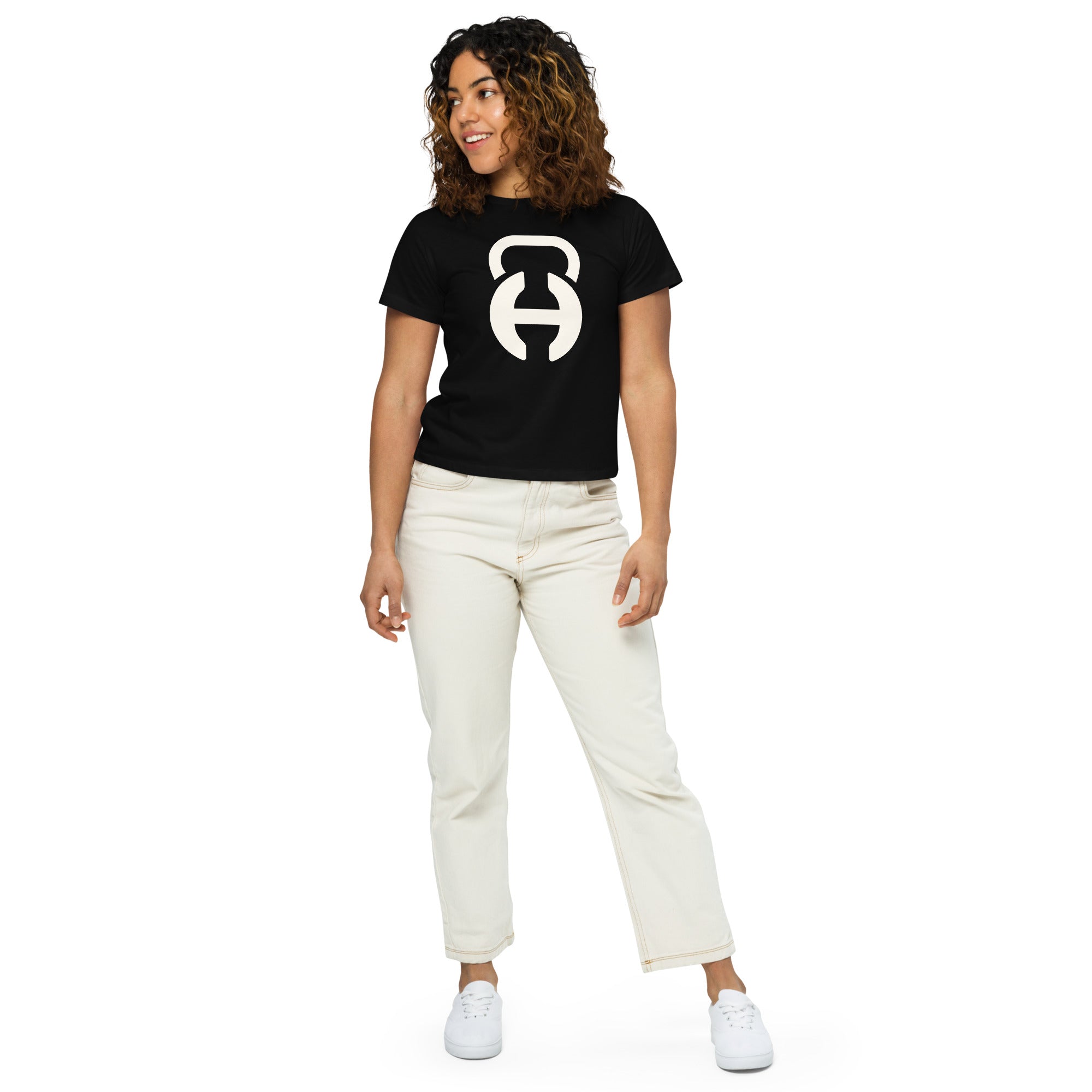 Habitat Logo Black/White Women’s High-Waisted T-Shirt