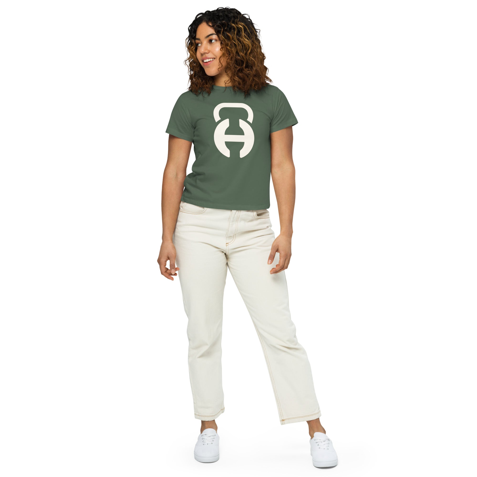 Habitat Logo Pine/White Women’s High-Waisted T-Shirt