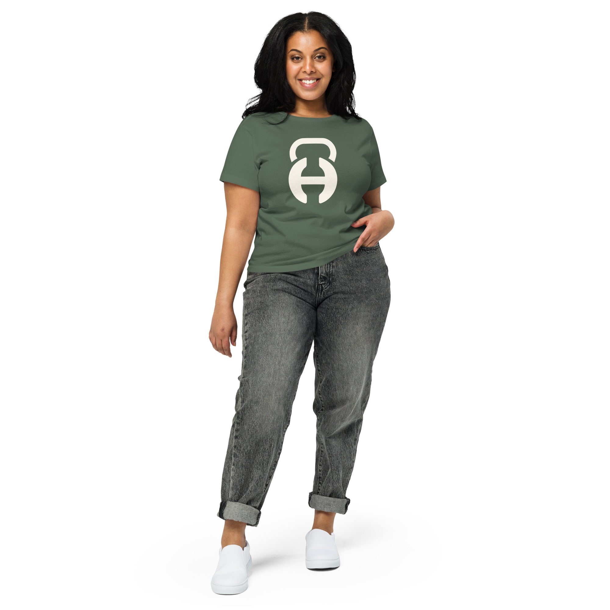 Habitat Logo Pine/White Women’s High-Waisted T-Shirt