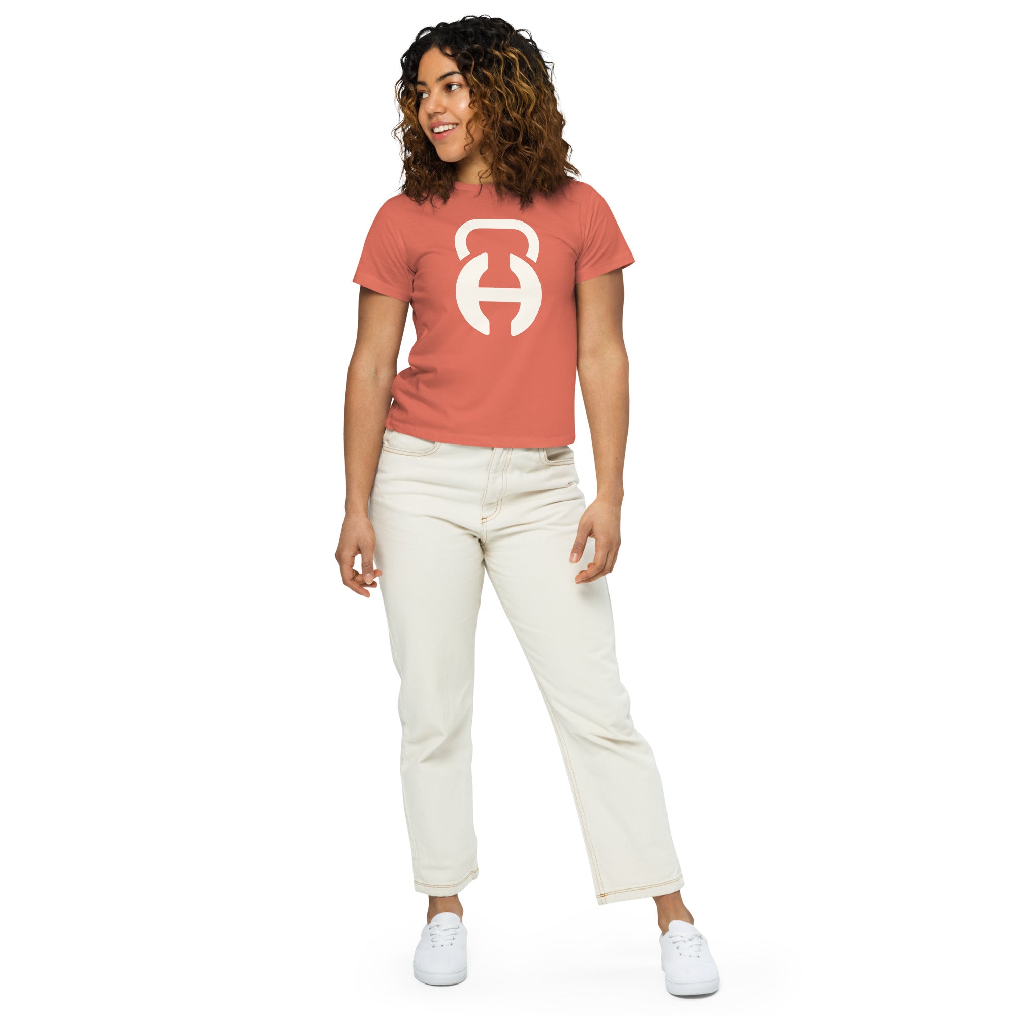 Habitat Logo Red Sorbet/White Women’s High-Waisted T-Shirt