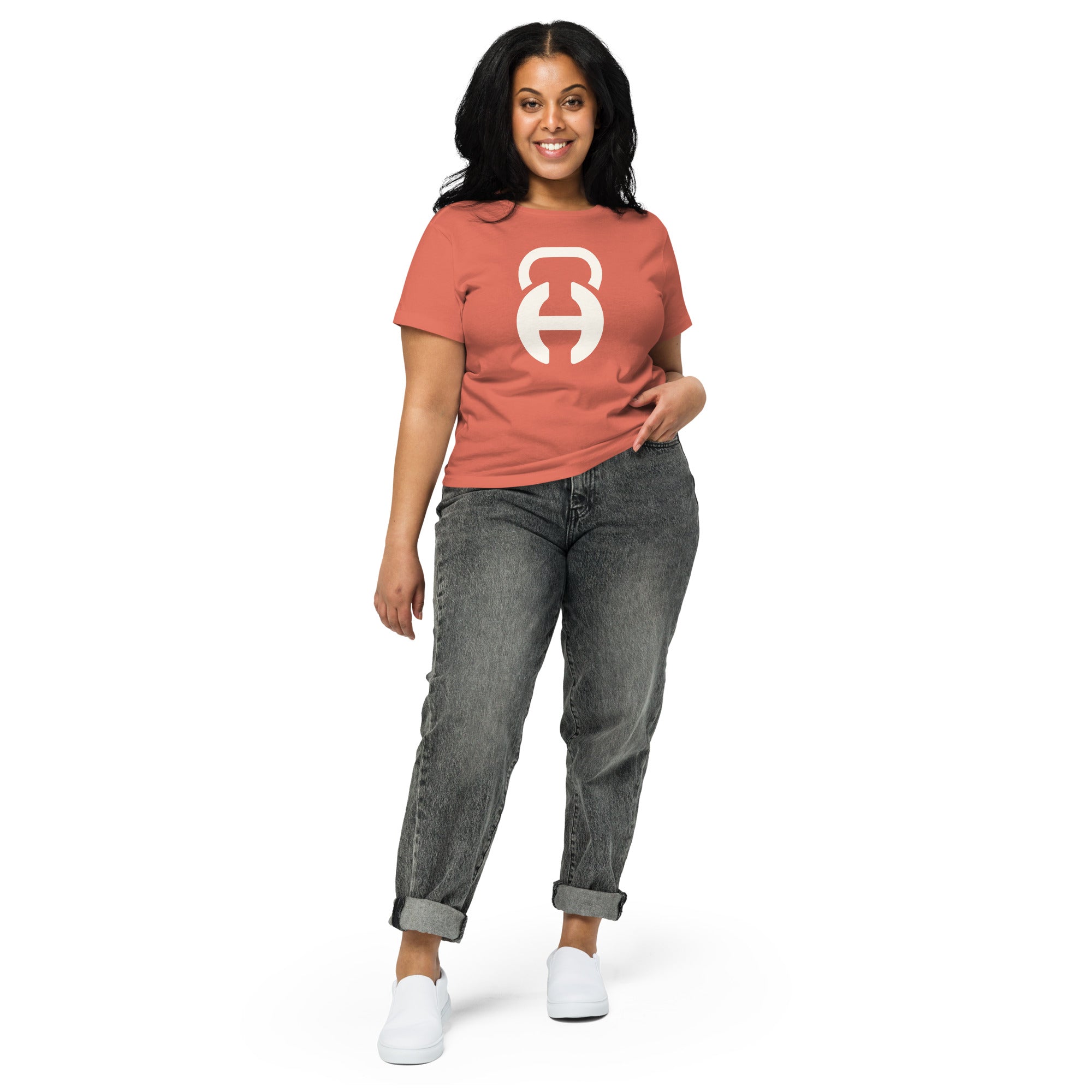 Habitat Logo Red Sorbet/White Women’s High-Waisted T-Shirt