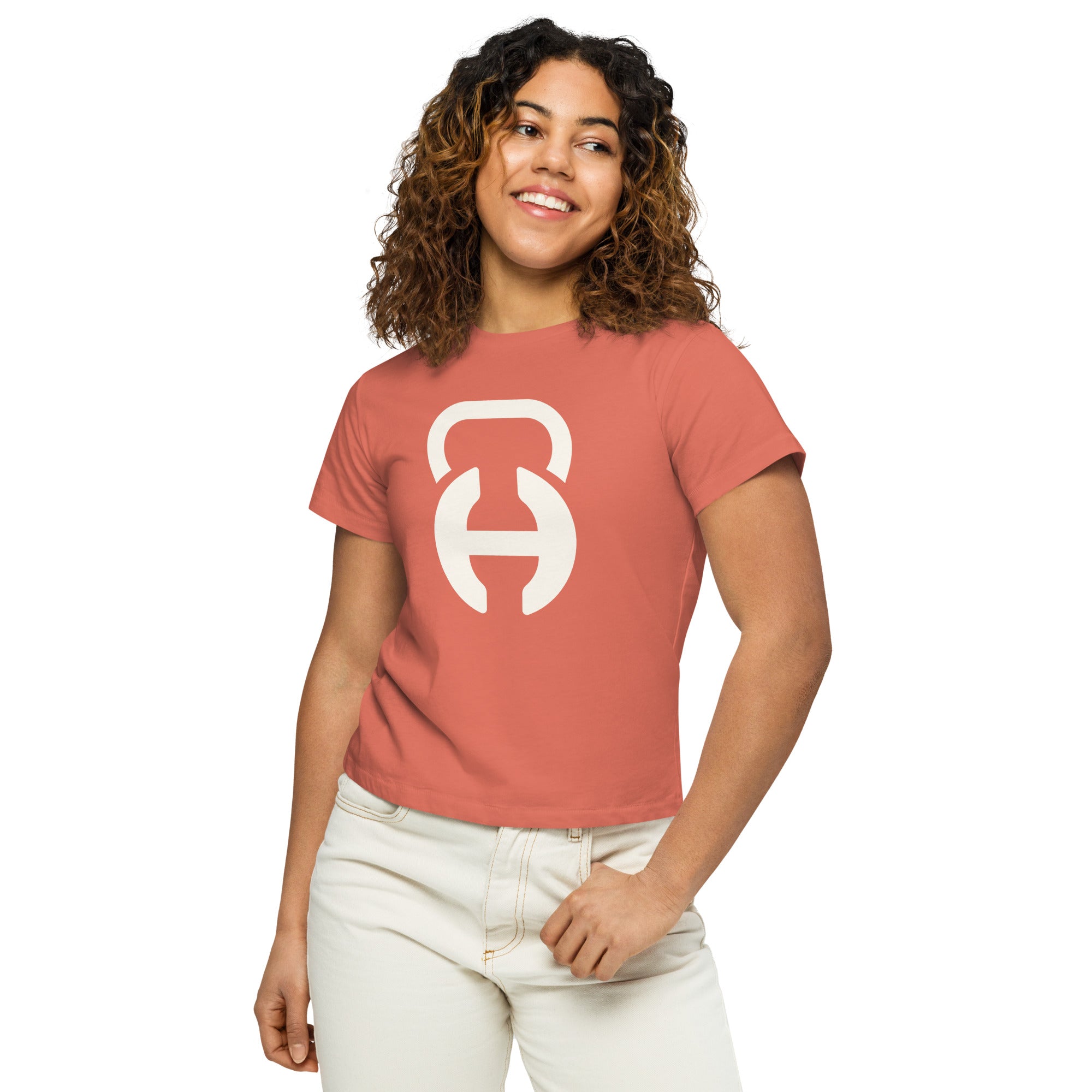 Habitat Logo Red Sorbet/White Women’s High-Waisted T-Shirt