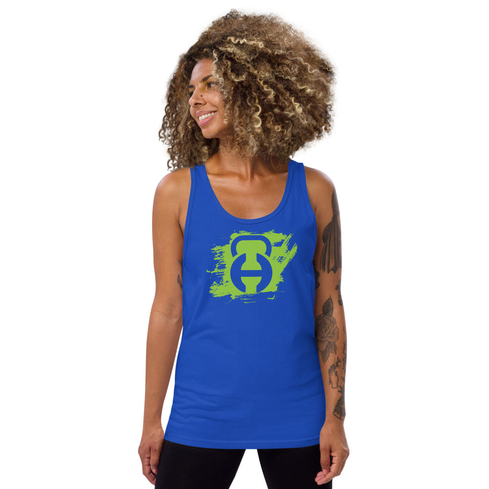Logo Brush Blue Unisex Tank Top