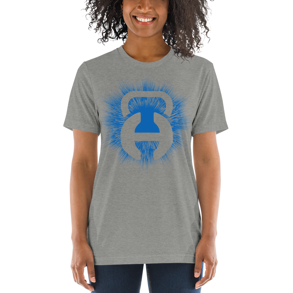 Unisex Blue Starburst Short sleeve tri-blend t-shirt