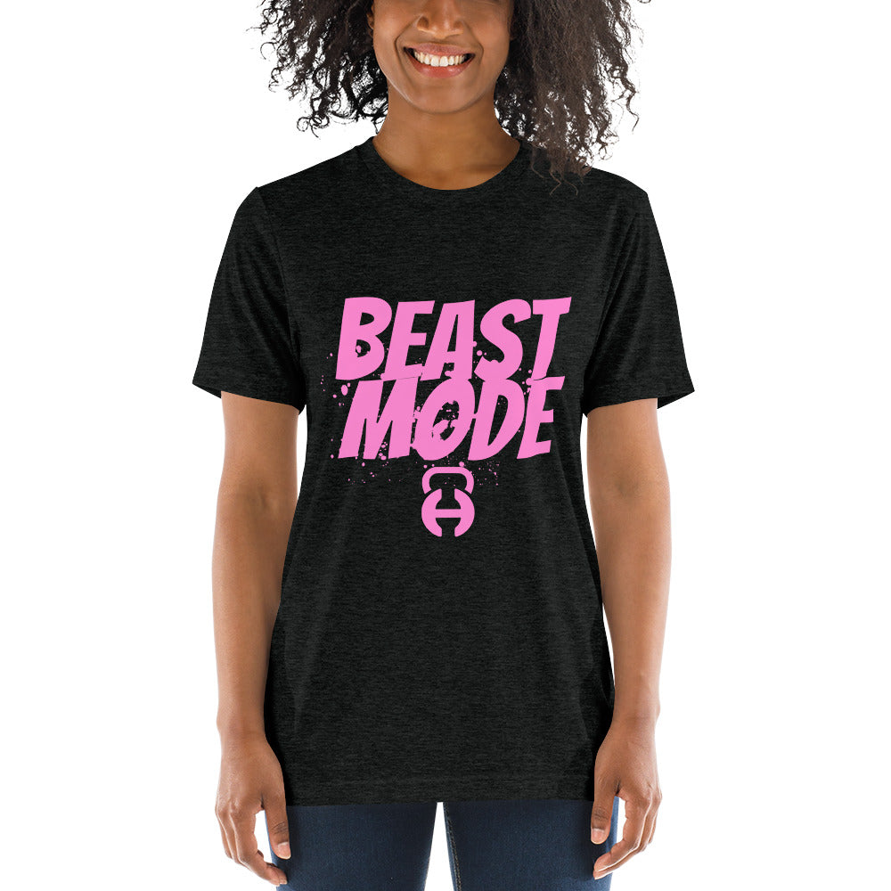 Pink Beast Mode Tri-Blend Short sleeve t-shirt