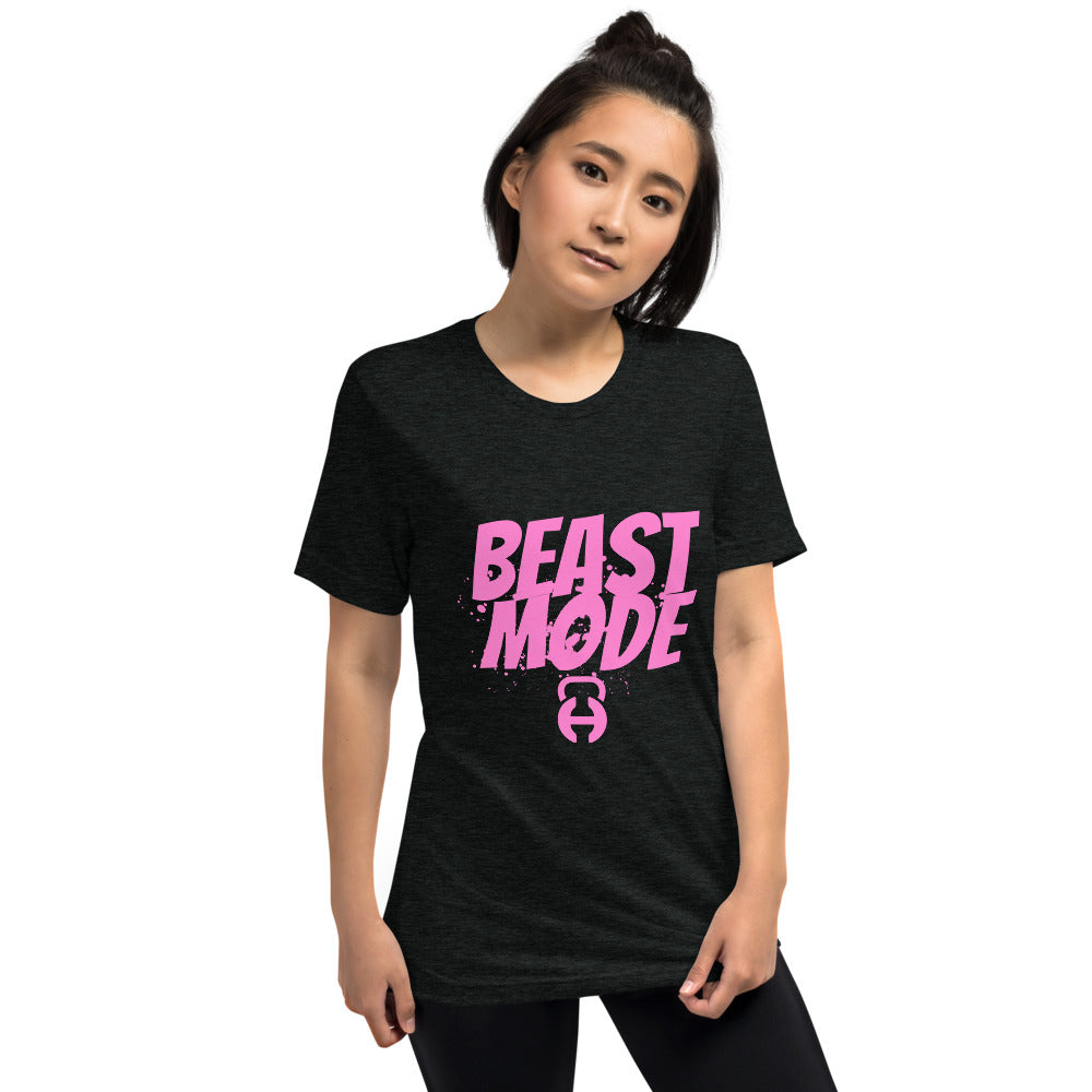 Pink Beast Mode Tri-Blend Short sleeve t-shirt