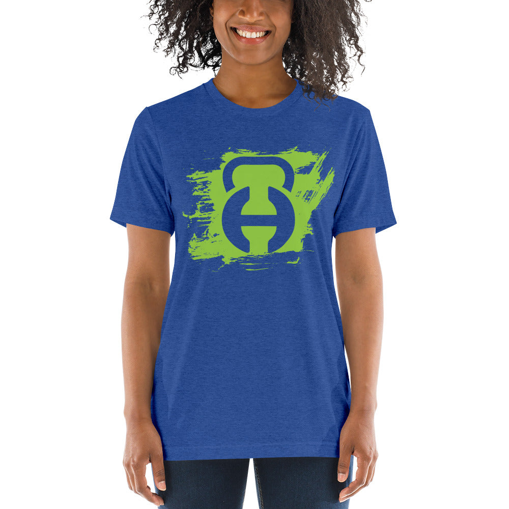 Logo Brush Blue Short sleeve t-shirt Tri-Blend