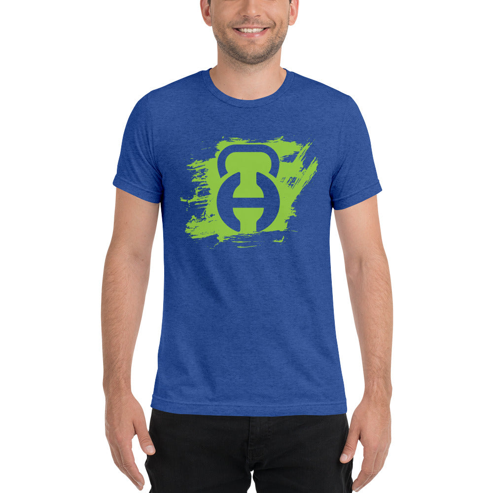 Logo Brush Blue Short sleeve t-shirt Tri-Blend