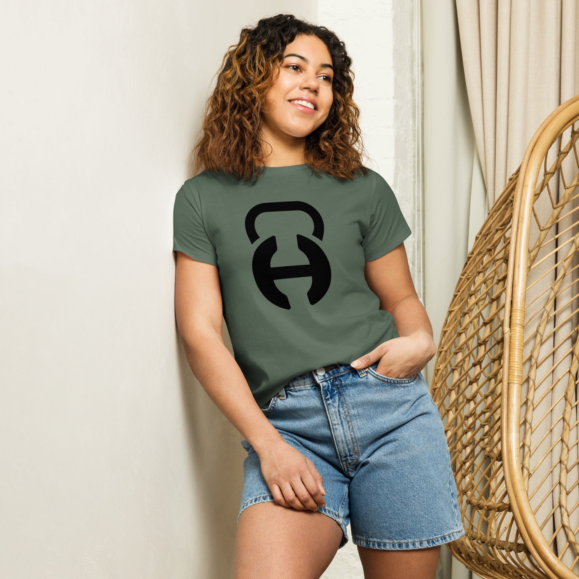 Habitat Logo Pine/Black Women’s High-Waisted T-Shirt