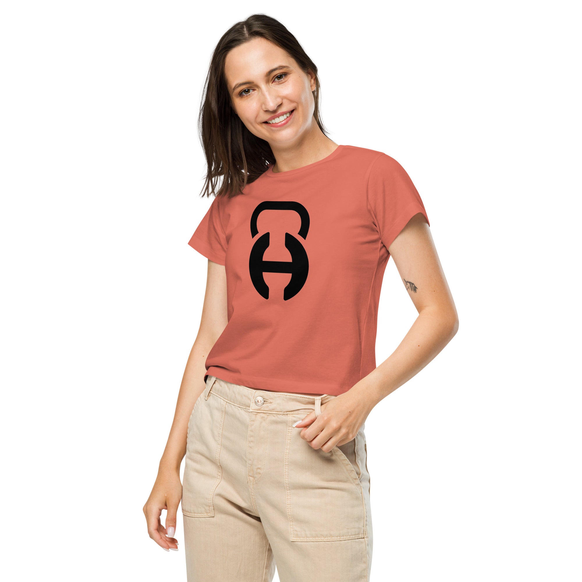 Habitat Logo Red Sorbet/Black Women’s high-waisted t-shirt