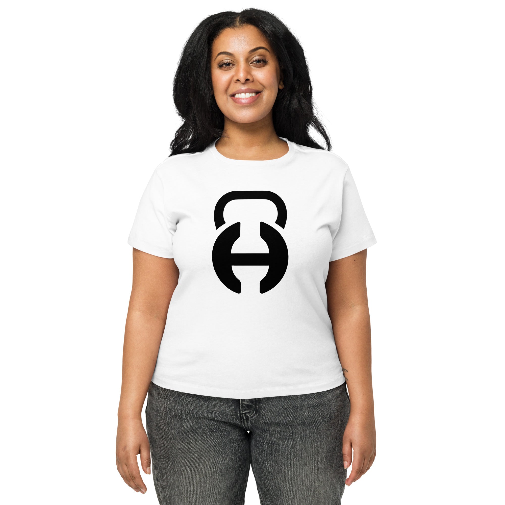 Habitat Logo White/Black Women’s high-waisted t-shirt