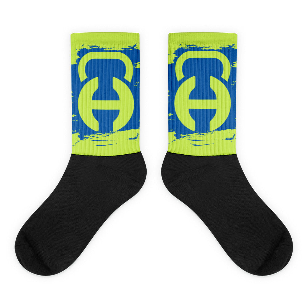 Logo Brush Green/Blue Socks