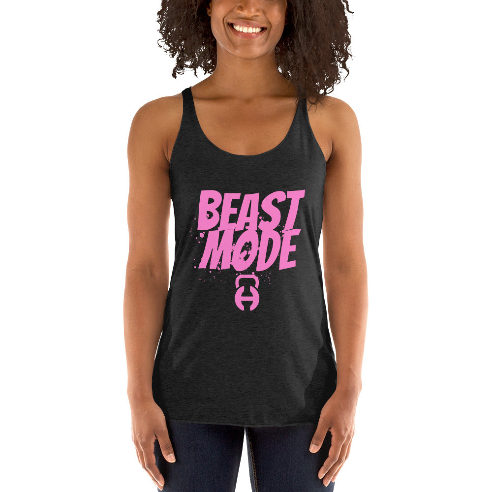 Pink Beast Mode Women's Racerback Tank